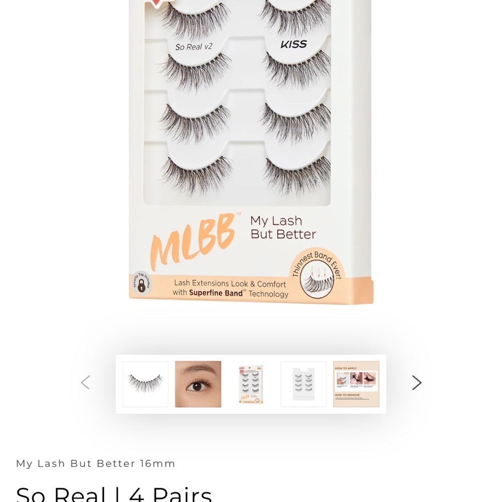 5 packs of KISS So Real V2 Lashes